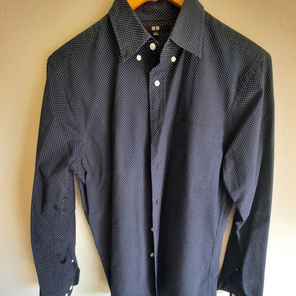 Uniqlo Black Polkadots Buttoned Up ShirtsSMALL